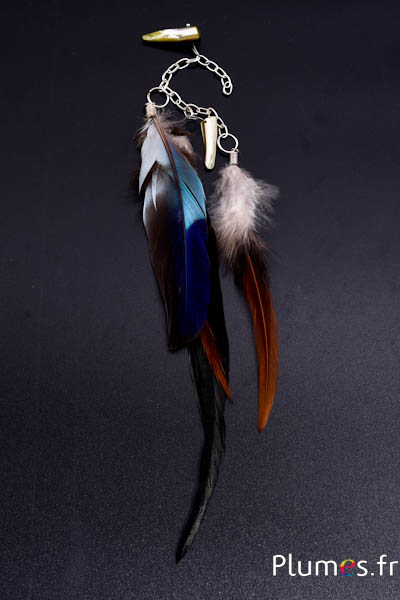 Pendentif avec plumes -  17-20 cm - naturel